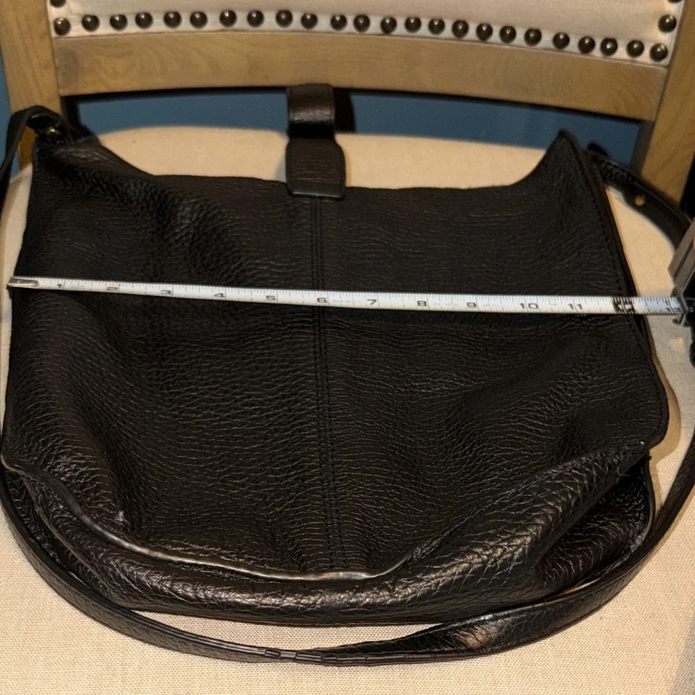 Banana Republic Black Pebbled Leather Hobo Bag